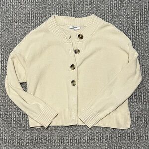 Madewell Ivory Buttoned Cardigan